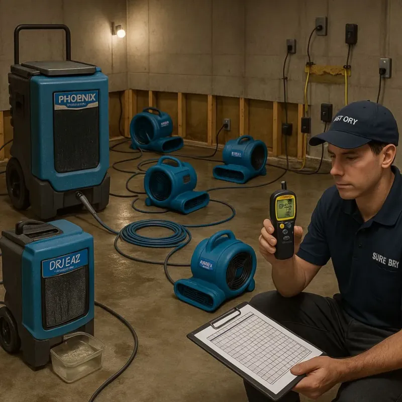 Structural Drying and Dehumidification process in Maple Park, IL